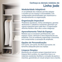 Guarda-roupa Modular 80cm sem Portas com Gaveteiro Jade Cabecasa Madeiramadeira - 7