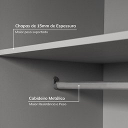 Guarda-roupa Modular 80cm sem Portas com Gaveteiro Jade Cabecasa Madeiramadeira - 6