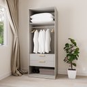 Ver imagem 2 de Guarda-roupa Modular 80cm sem Portas com Gaveteiro Jade CabeCasa MadeiraOriginals