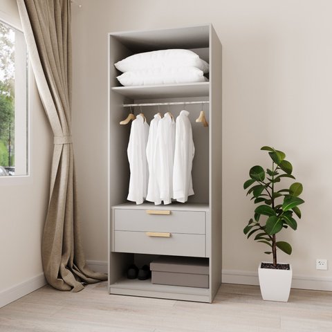 Guarda-roupa Modular 80cm sem Portas com Gaveteiro Jade CabeCasa MadeiraOriginals