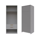 Ver imagem 3 de Guarda-Roupa Planejado 80cm sem Portas com Gaveteiro Jade CabeCasa MadeiraOriginals Cinza/Urbano