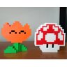 Kit 4 Power Up Super Mario Presente Gamers Flor Cogumelo - 4