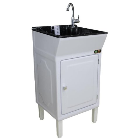 Tanque Lavanderia 22 Litros Fibra para Torneira de Bancada Cor:preto