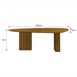 Mesa para Sala de Jantar com Tampo Orgânico 75x200x100cm - 2