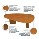 Ver imagem 4 de Mesa de Jantar 8 Lugares com Tampo Orgânico 75x200x100cm MDF Ísis Freijó