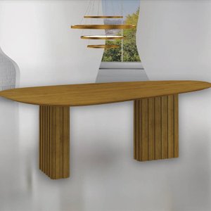 Mesa para Sala de Jantar com Tampo Orgânico 75x200x100cm