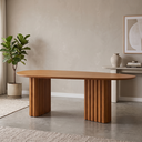Ver imagem 1 de Mesa para Sala de Jantar com Tampo Orgânico 75x200x100cm Marrom/Freijó