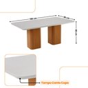 Ver imagem 3 de Mesa de Jantar Eloise 180cm Tampo Mdf e Vidro Canto Copo Moderna Mobília