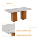 Ver imagem 2 de Mesa de Jantar Eloise 180cm Tampo Mdf e Vidro Canto Copo Moderna Mobília