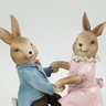 Casal De Coelhos De Resina Dançando 13x9x5cm Páscoa - 3