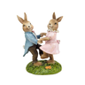 Casal De Coelhos De Resina Dançando 13x9x5cm Páscoa - 1