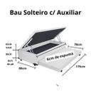 Ver imagem 2 de Cama Box Baú Solteiro com Auxiliar Conjugada |  (188x88x42) - Suede Rosa