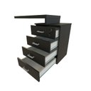 Ver imagem 7 de Escrivaninha Mesa Escritório e Home Office com 4 Gavetas 112cm MDF Preto