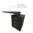 Ver mais imagens de Escrivaninha Mesa Escritório e Home Office com 4 Gavetas 112cm MDF Preto