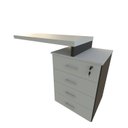 Ver imagem 5 de Escrivaninha Mesa Escritório e Home Office com 4 Gavetas 112cm MDF Preto E Cinza Cristal