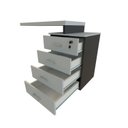 Ver imagem 7 de Escrivaninha Mesa Escritório e Home Office com 4 Gavetas 112cm MDF Preto E Cinza Cristal