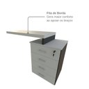 Ver mais imagens de Escrivaninha Mesa Escritório e Home Office com 4 Gavetas 112cm MDF Preto e Cinza Cristal