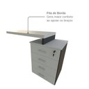 Ver mais imagens de Escrivaninha Mesa Escritório e Home Office com 4 Gavetas 112cm MDF Preto E Cinza Cristal
