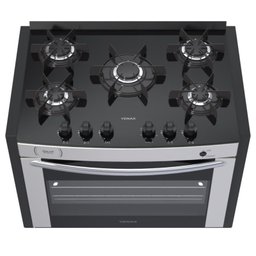 FOGAO A GAS DE EMBUTIR 5 BOCAS VENAX GAUDI PRISMA VITREO BL INOX GAS GLP - 2