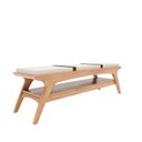 Ver imagem 1 de Banco Recamier Tóquio 3 Lugares 150 Cm Estofado Apoio para Calçados Amêndoa