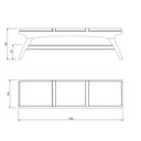 Ver imagem 4 de Banco Recamier Tóquio 3 Lugares 150 Cm Estofado Apoio para Calçados Amêndoa