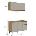 Ver imagem 4 de Conjunto de Cozinha Modulada 2 Peças 1 Aéreo e 1 Balcão Margarida Yescasa Marrom/Mel/Arenas