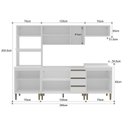 Ver imagem 4 de Cozinha Modulada 5 Peças 2 Aéreos 2 Balcões e 1 Torre Quente Margarida Yescasa Branco