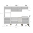 Ver imagem 4 de Cozinha Modulada 5 Peças 2 Aéreos 2 Balcões e 1 Torre Quente Margarida