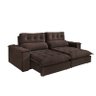 Sofá Retrátil e Reclinável Molas Ensacadas 3 Lugares Madri Evidence Suede Marrom - 1