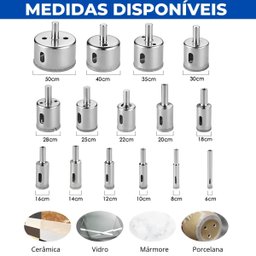 Serra Copo Diamantada Refrigerada 30mm Porcelanato Vidro Mármore | 03 Un - 8