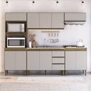 Ver imagem 1 de Cozinha Modulada 5 Peças 2 Aéreos 2 Balcões 1 Torre Quente Margarida Yescasa Marrom/Mel/Arenas