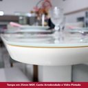 Ver imagem 4 de Mesa de Jantar com Tampo MDF e Vidro com Canto Arredondado 180 cm Yara Branco/Nature/Off White