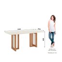 Ver imagem 2 de Mesa de Jantar com Tampo MDF e Vidro com Canto Arredondado 180 cm Yara Branco/Nature/Off White