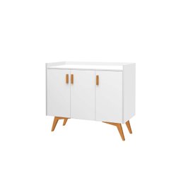 Aparador Buffet Retrô 3 Portas Classic Branco - Móvebrinque - 2