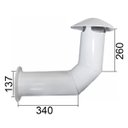 Ver imagem 2 de Chapéu Chines Branco Diâmetro 137 Com Canopla - CHINES137X300BR
