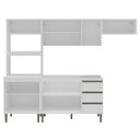 Ver imagem 3 de Conjunto de Cozinha Modulada 4 Peças 2 Aéreos 1 Balcão e 1 Torre Quente Margarida Yescasa Branco