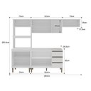 Ver imagem 4 de Conjunto de Cozinha Modulada 4 Peças 2 Aéreos 1 Balcão e 1 Torre Quente Margarida Yescasa Branco