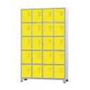 Ver imagem 1 de Armário Roupeiro de Aço para Vestiário 20 Portas Locker Amarelo com Chave