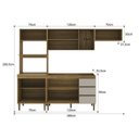 Ver imagem 4 de Cozinha Modulada 4 Peças 2 Aéreos 1 Balcão e 1 Torre Quente Margarida Yescasa Marrom/Mel/Arenas