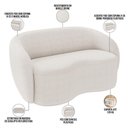 Ver imagem 2 de Sofá 3 Lugares 160cm Sala de Estar Living Oscar K01 Bouclê Creme