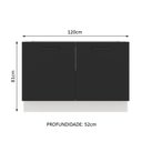 Ver imagem 3 de Balcão de Pia Cozinha 2 Portas Branco/Preto Agata Madesa