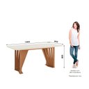 Ver imagem 2 de Mesa de Jantar com Tampo MDF e Vidro com Canto Arredondado 180 cm Adriana Bege/Off White/Nature