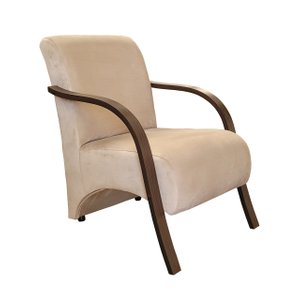 Poltrona Decorativa Stilo Braços em Madeira Dora Bela 0119