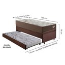 Ver imagem 2 de Bicama Box Baú Solteirão com Suede Marrom 96x203 com Colchão Relax Adorabile Molas Ensacadas Ecoflex