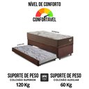 Ver imagem 7 de Bicama Box Baú Solteirão com Suede Marrom 96x203 com Colchão Relax Adorabile Molas Ensacadas Ecoflex