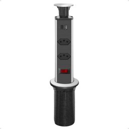 Torre Multiplug Retrátil 3 Tomadas e Usb - 1