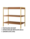 Ver imagem 5 de Kit Mesa Home Office 90 cm com Aparador 3 Prateleiras Júlia - Freijó Dourado