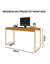 Ver imagem 7 de Kit Mesa Home Office 90 cm com Aparador 3 Prateleiras Júlia - Freijó Dourado
