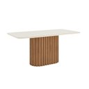 Ver imagem 2 de Mesa de Jantar com Tampo Mdf e Vidro com Canto Arredondado 180 Cm Solana