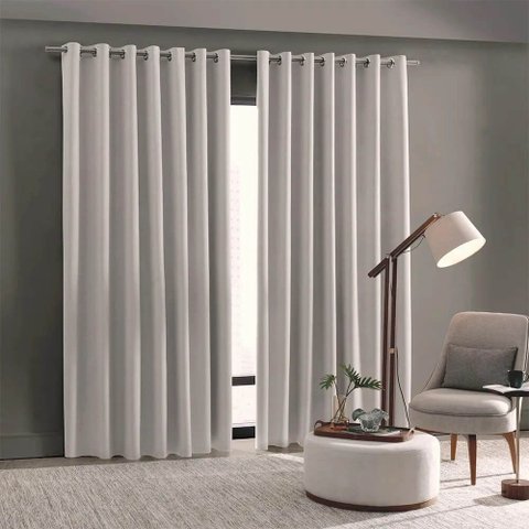 Cortina Tecido Blackout 100% 5,40 X 2,70 Cm Linen Bege Duna Ilhós